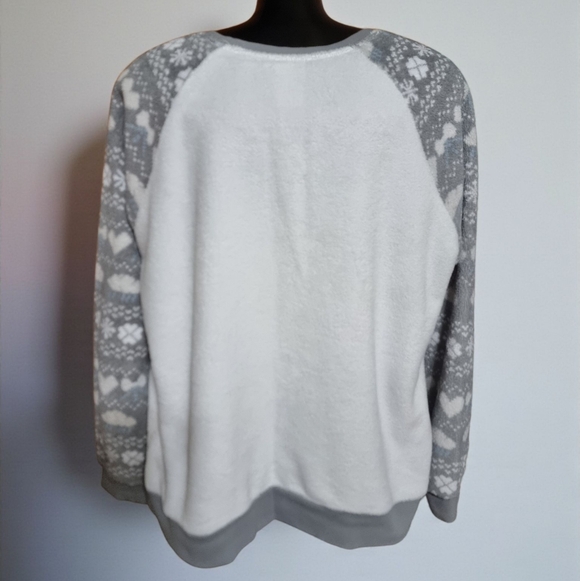 Disney Fleece Eeyore Embroidered Sweater with Patterned Sleeves Sz XL - Picture 3 of 10